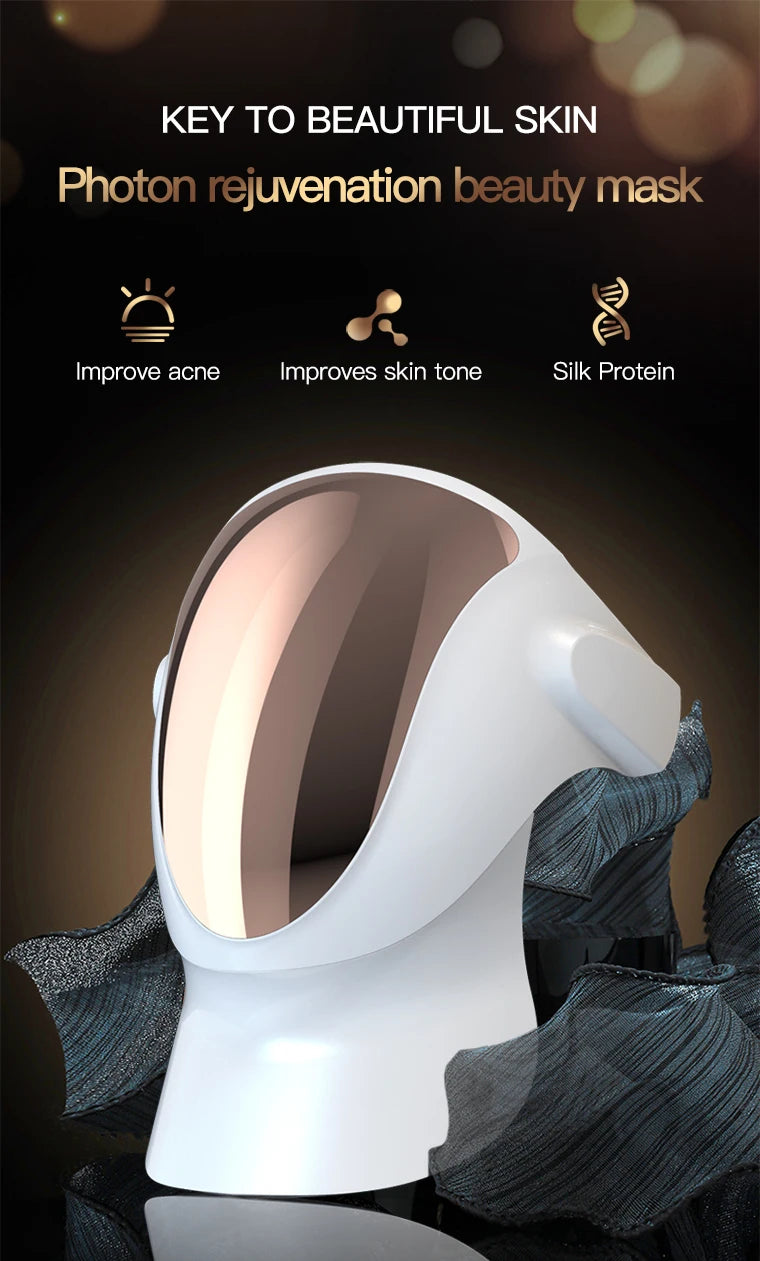 Máscara fotodinâmica facial VANCOSTAR para tratamento antiacne com luz led e rejuvenescimento da pele
