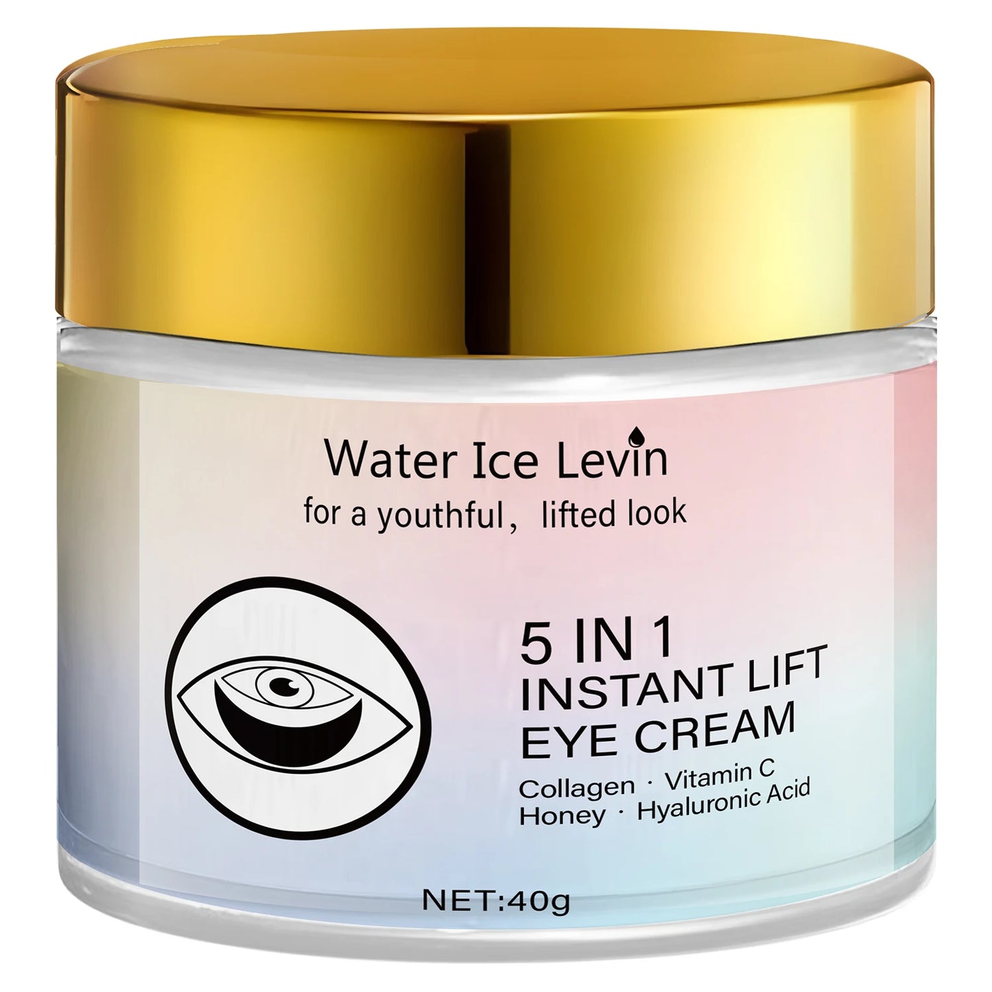 Creme rejuvenescedor 5 em 1 para área dos olhos Water Ice Levin com colágeno e ácido hialurônico