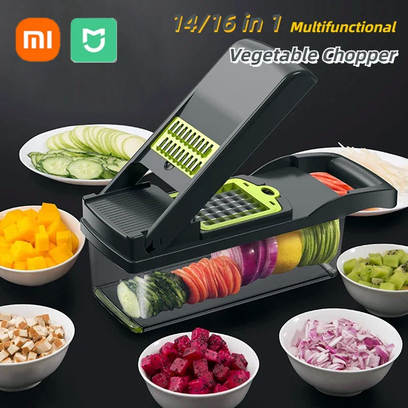 Fatiador manual de legumes MIJIA picador de vegetais multifuncional com 14 em 1 para cortes precisos