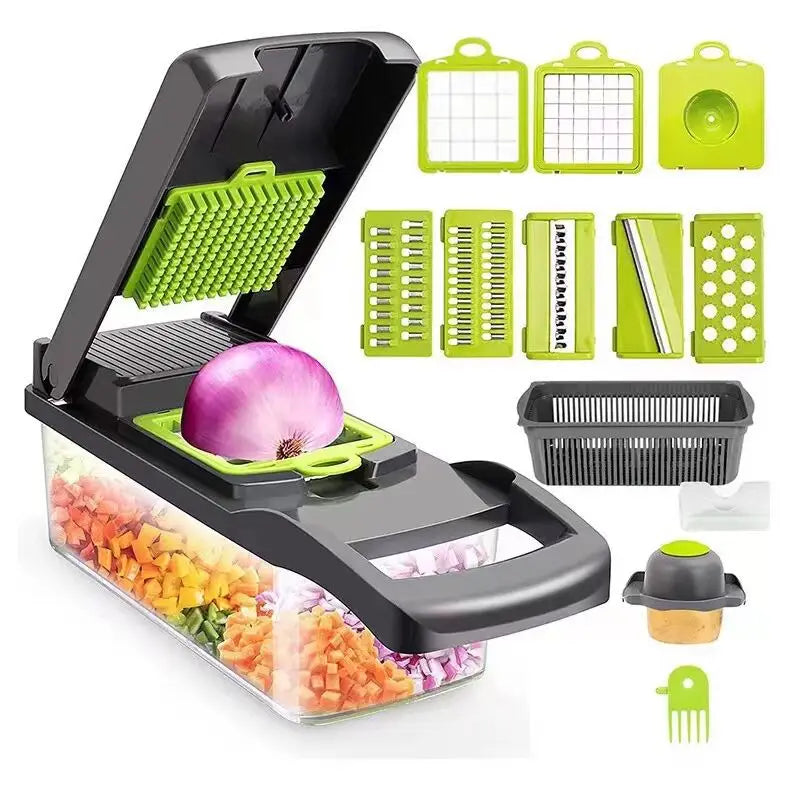 Fatiador manual de legumes MIJIA com cinco lâminas para picador de vegetais multifuncional e recipiente de armazenamento