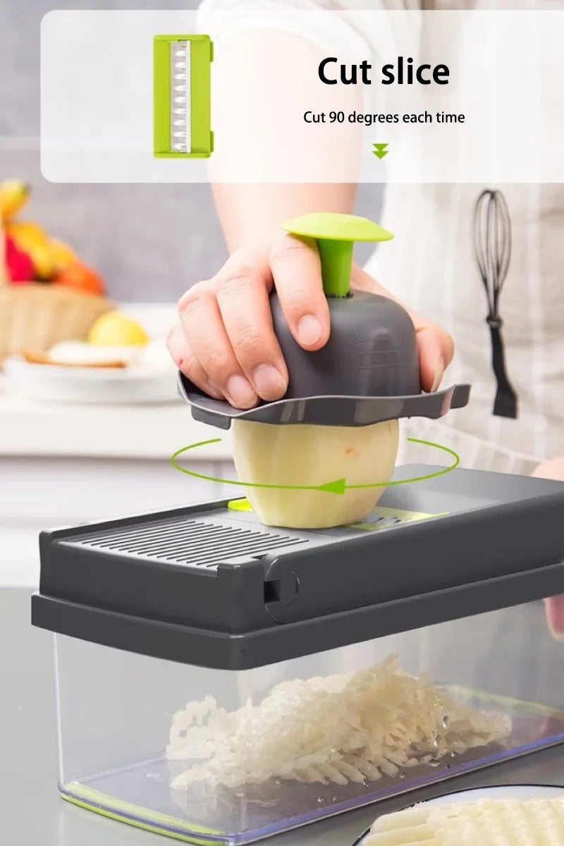 Fatiador manual de legumes MIJIA com design ergonômico e picador de vegetais multifuncional para cortes precisos