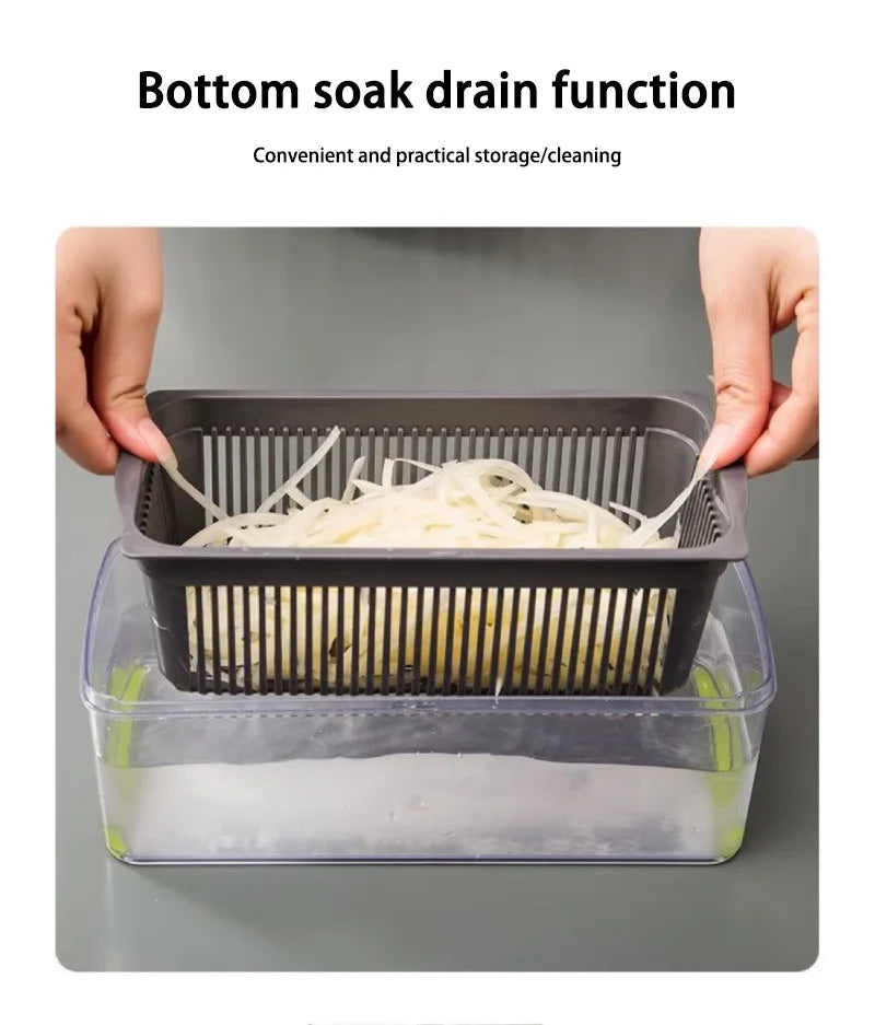 Fatiador manual de legumes MIJIA com função de drenagem, ideal como picador de vegetais multifuncional