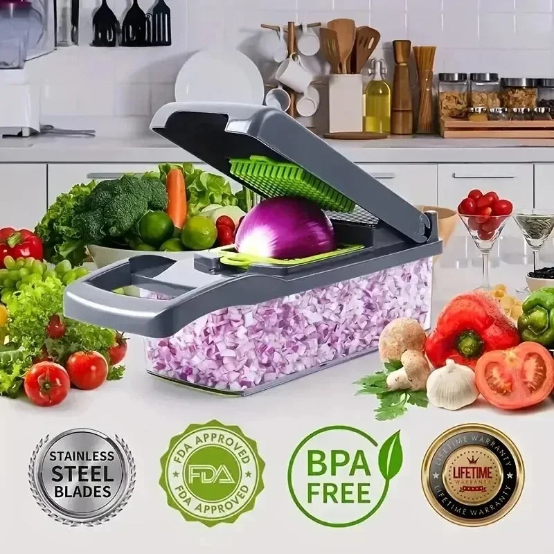Fatiador manual de legumes MIJIA com picador de vegetais multifuncional e lâminas de aço inoxidável