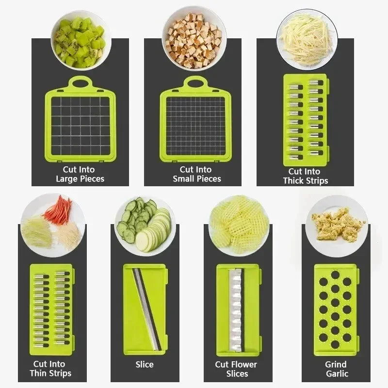 Fatiador manual de legumes MIJIA em verde, ideal como picador de vegetais multifuncional com diversas opções de cortes