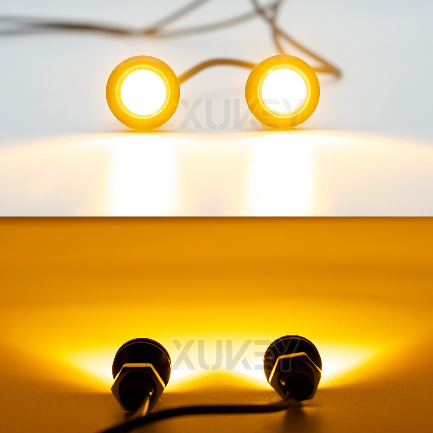 Faróis automotivos de neblina AUTOXBERT com iluminação frontal âmbar LED para carro, oferecendo visibilidade superior
