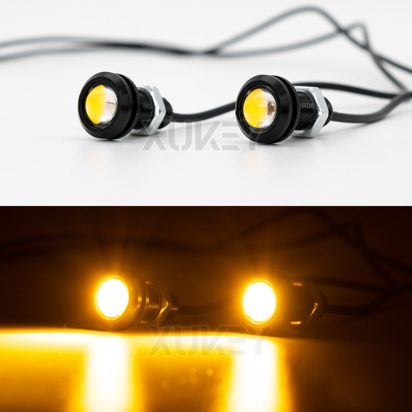 Faróis automotivos de neblina AUTOXBERT com iluminação frontal âmbar LED para carro, ideais para visibilidade em neblina