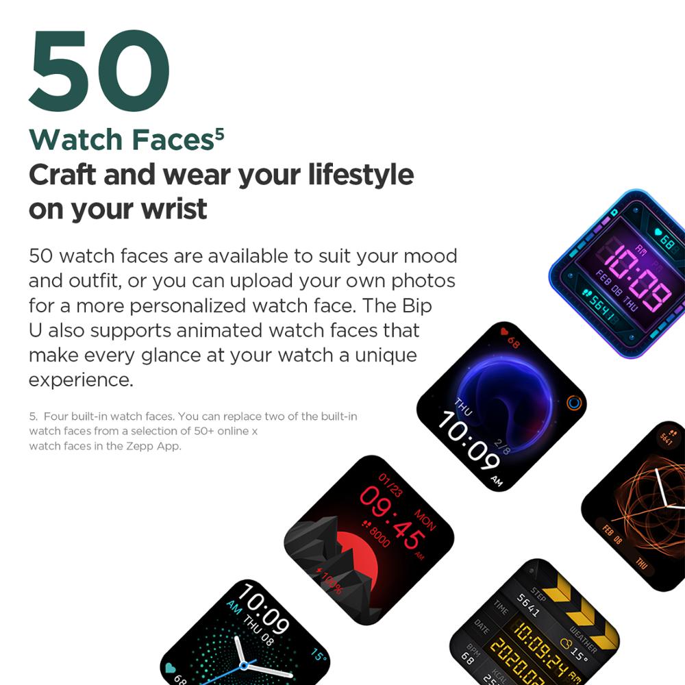 Relógio de pulso masculino AMAZFIT com GPS à prova d'água 5 ATM e várias opções de mostrador