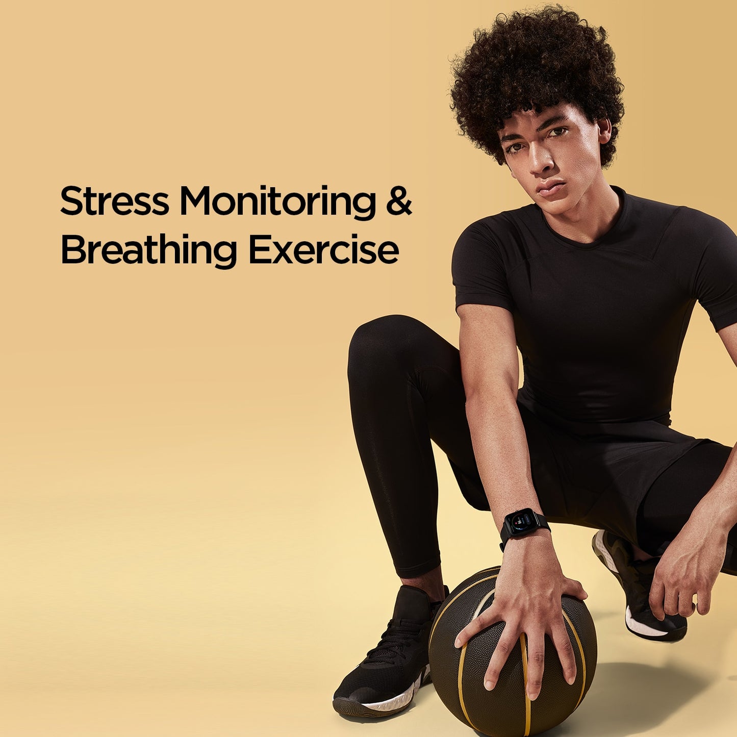 Relógio de pulso masculino AMAZFIT com Relógio GPS à prova d'água 5 ATM e monitoramento de estresse