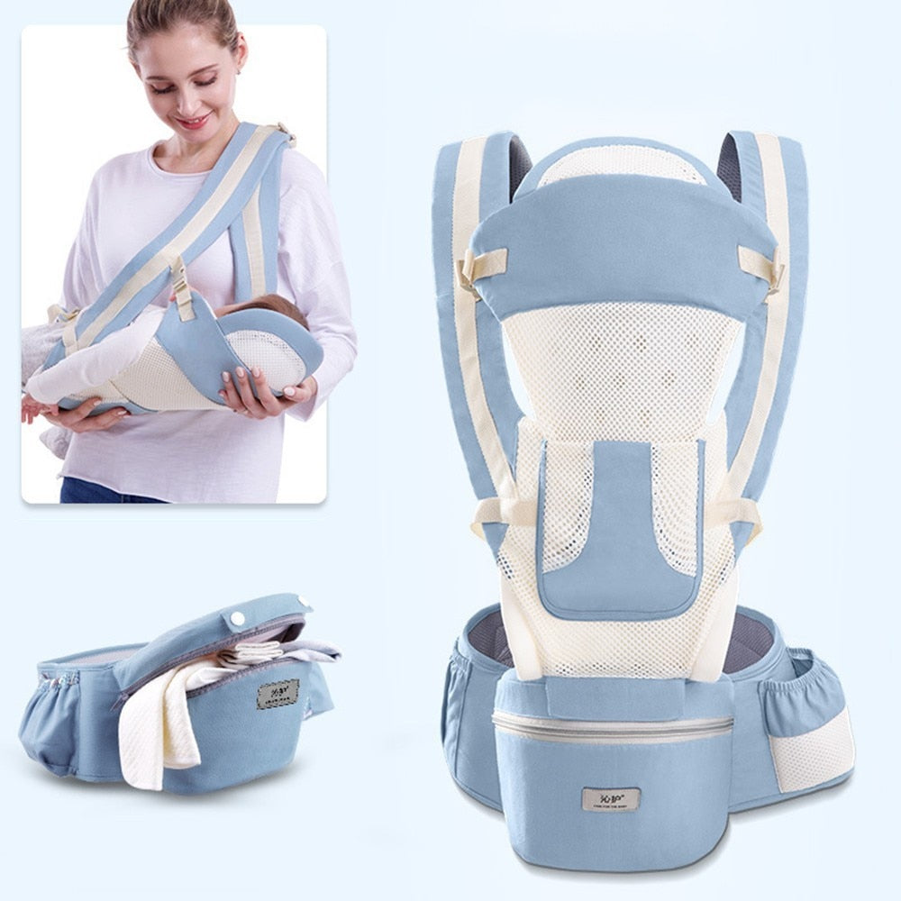 Mochila ergonômica DAJINBEAR com assento de quadril, ideal para transporte confortável de bebês