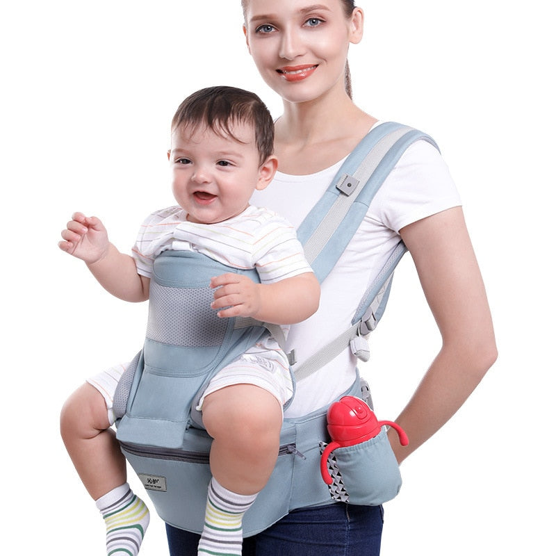 Mochila ergonômica DAJINBEAR, canguru com assento de quadril para conforto no transporte de bebês