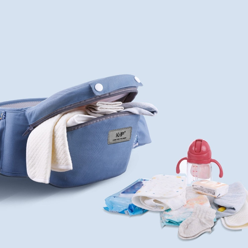 Mochila ergonômica DAJINBEAR com canguru com assento de quadril e itens de bebê organizados