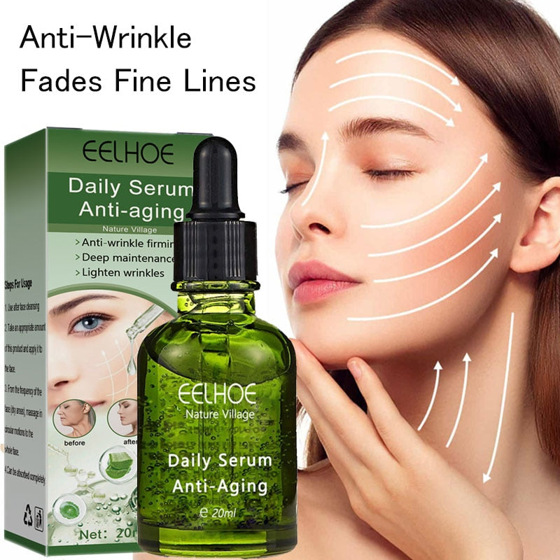 Sérum diário EELHOE para tratamento para linhas finas, com propriedades anti-idade e aplicador conta-gotas