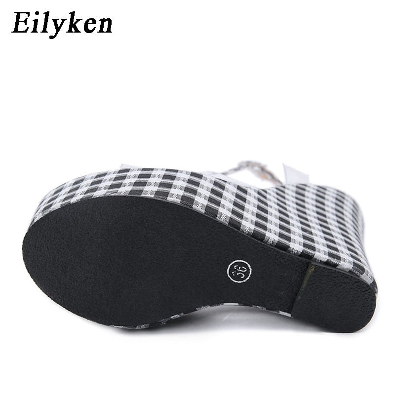 Sola de sapatos transparentes moda feminina EILYKEN com design de quadrinhos e acabamento confortável