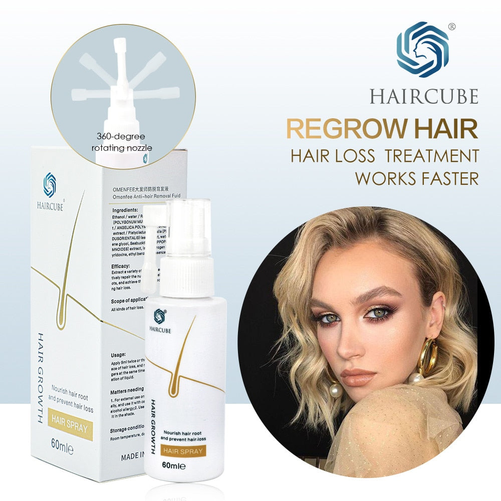 Tratamento capilar HAIRCUBE spray para crescimento de cabelo com bico rotativo de 360 graus