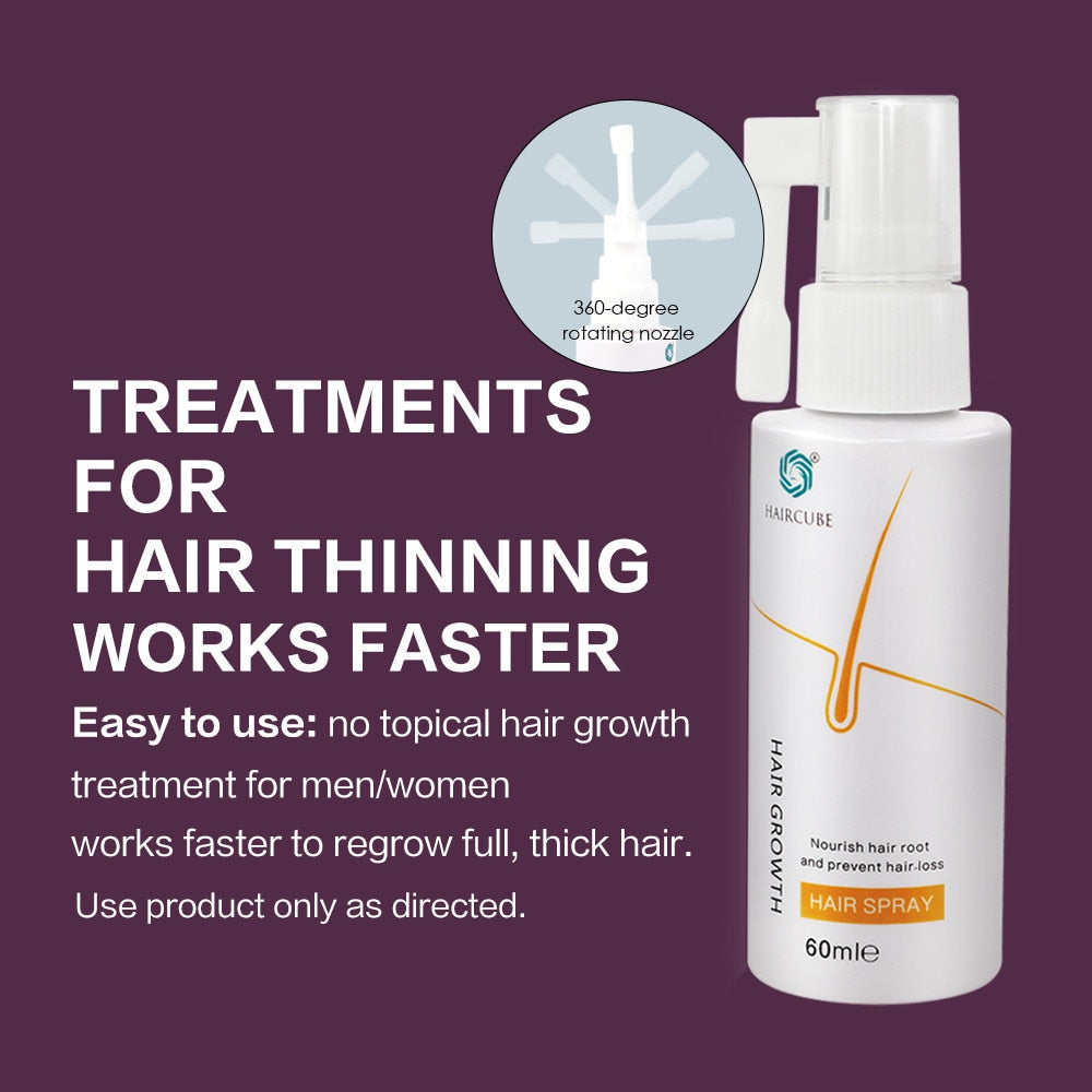 Spray de tratamento para cabelos HAIRCUBE com bico rotativo, promove crescimento saudável e combate a queda