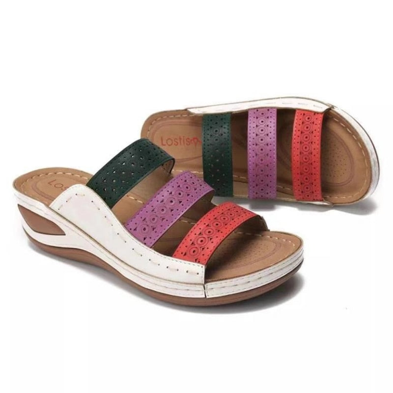 Sandálias deslizantes para mulheres da BECKY WALK em cores vibrantes com design moderno e confortável