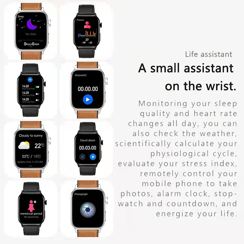Relógio eletrônico inteligente feminino PLUXURY com funções de smartwatch oxigênio no sangue e monitoramento da saúde
