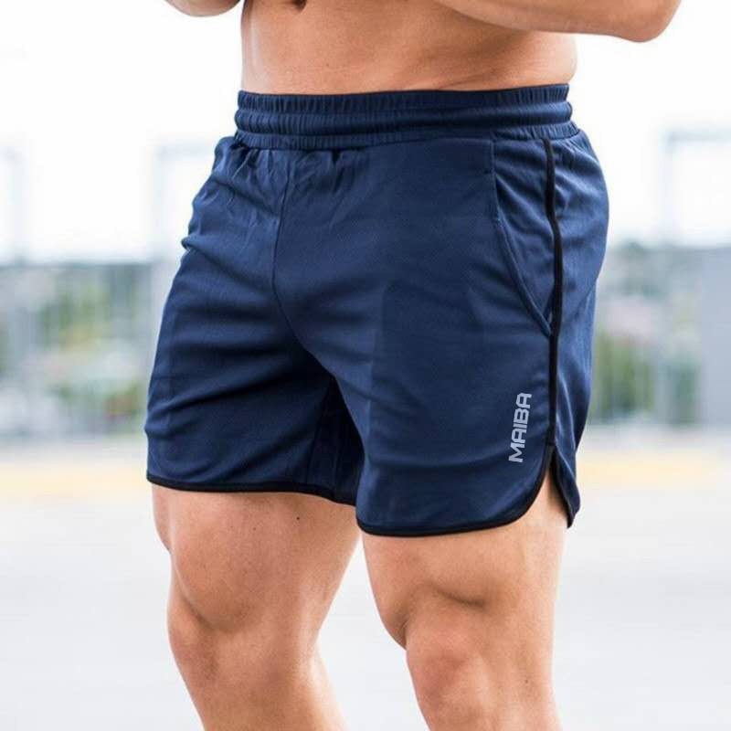 Bermuda masculina YOSHINEE azul com detalhes laterais e ajuste na cintura para conforto