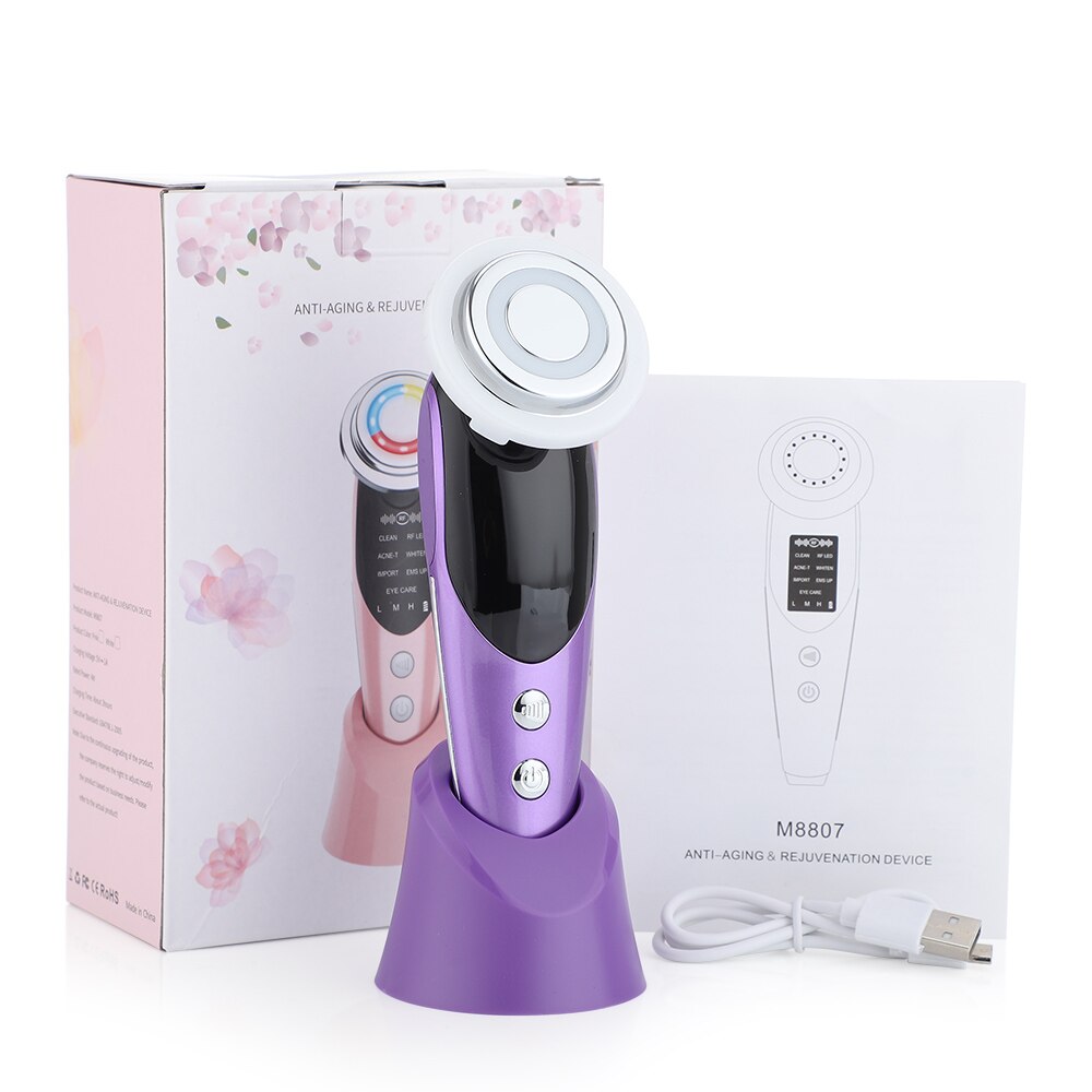 Massageador facial 7 em 1 LMH com tecnologia anti-envelhecimento e dispositivo de rejuvenescimento