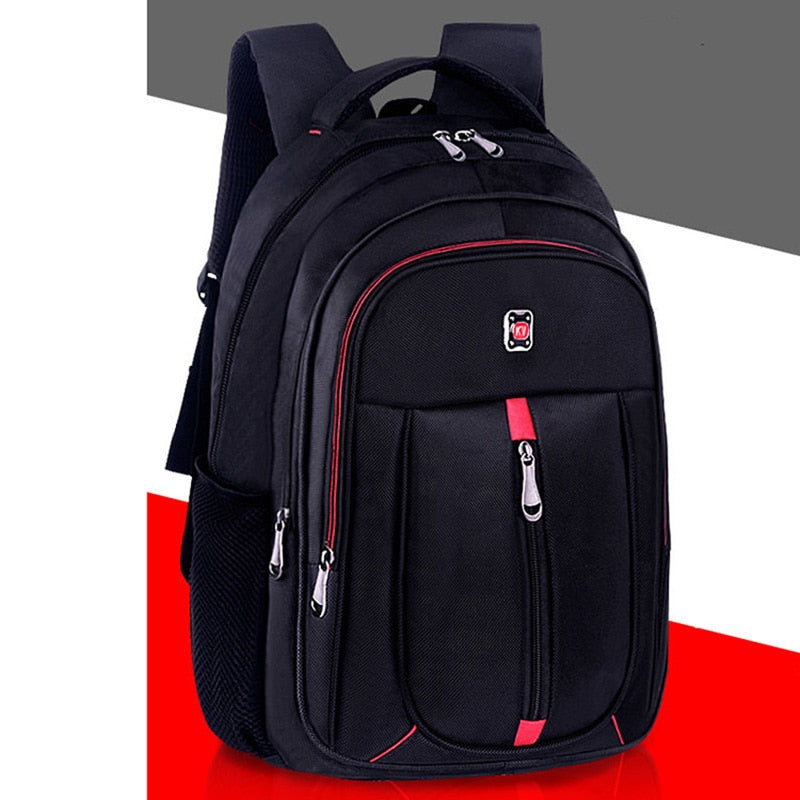 Mochila masculina casual preta da WEIXIER com zíper e compartimentos espaçosos para uso diário