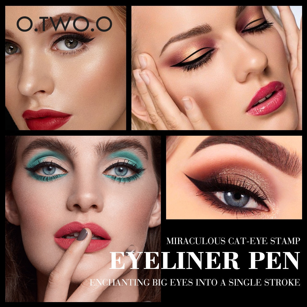 Delineador para olhos O.TWO.O com caneta de estampa para olhos grandes e maquiagem para olhos delineador
