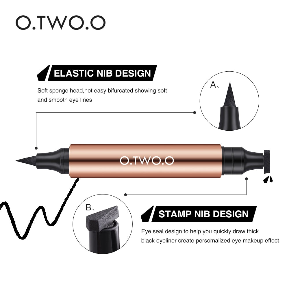 Delineador para olhos O.TWO.O com design de ponta elástica e carimbo para maquiagem para olhos delineador