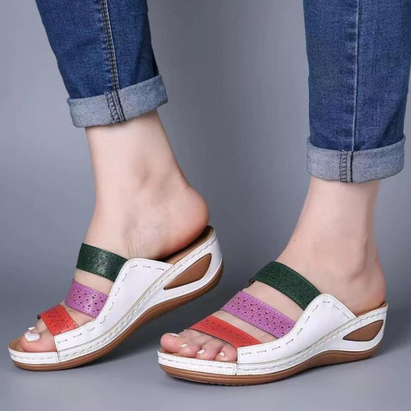 Sandálias deslizantes para mulheres da BECKY WALK em cores vibrantes, confortáveis e modernas para o dia a dia