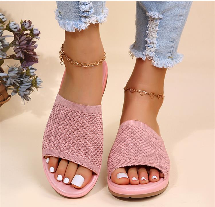 Sandálias planas para praia HAJINK em rosa com design leve e confortável para o verão