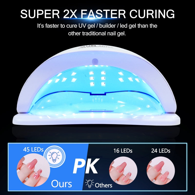 Secador de esmalte de gel SUN X5 MAX com 45 LEDs para secagem rápida e eficiente de unhas