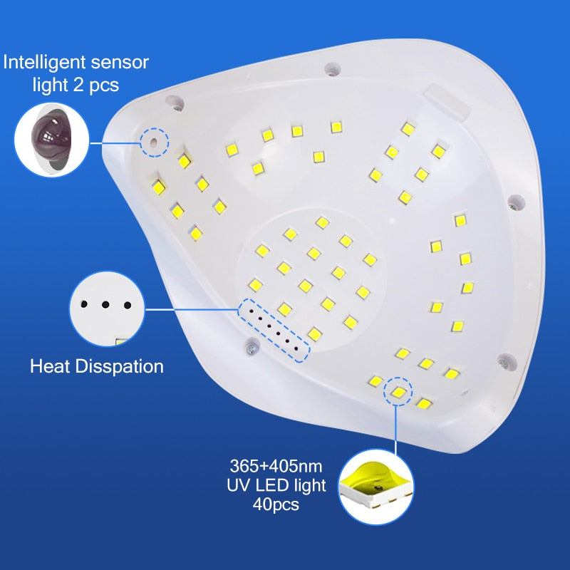 Secador de esmalte de gel SUN X5 MAX com sensor inteligente e 40 luzes LED para secagem rápida