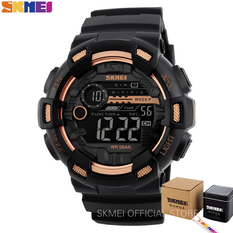 Relógio esportivo masculino SKMEI com cronógrafo display LED em design moderno e funcional