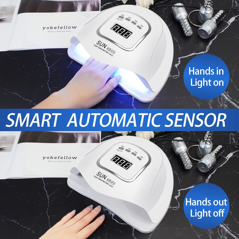 Secador de esmalte de gel SUN X5 MAX com sensor automático para unhas secas rapidamente