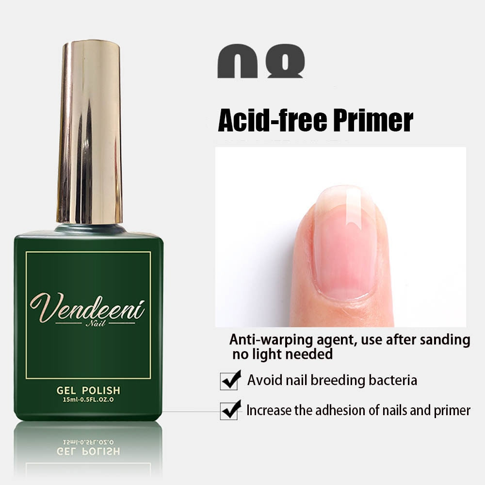 Gel de reforço fosco Vendeeni para acabamento de revestimento de unhas, aumentando a aderência e evitando bactérias