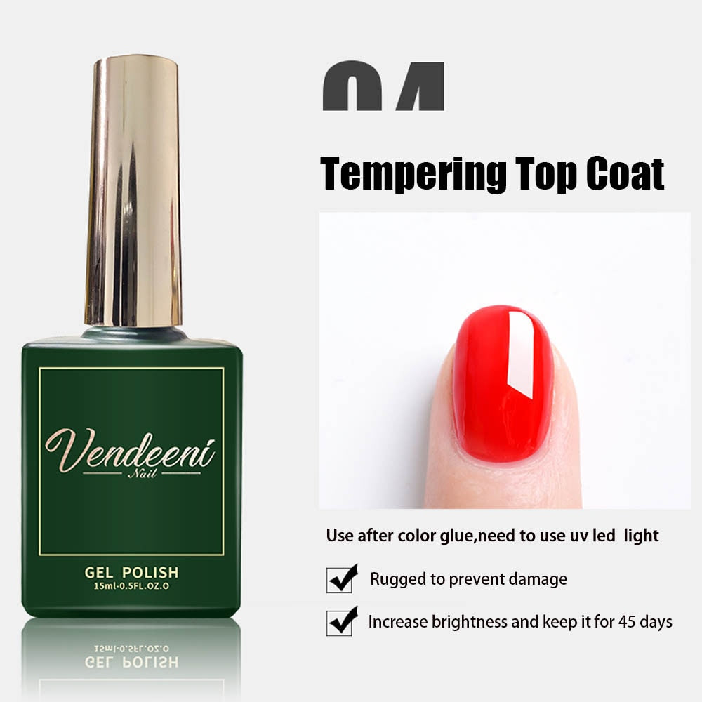 Gel de reforço fosco Vendeeni para acabamento de revestimento de unhas, ideal para maior durabilidade