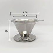 Filtro de café em aço inoxidável 304, dupla camada, reutilizável e lavável - Compatível com cafeteiras - Ideal para amantes de café