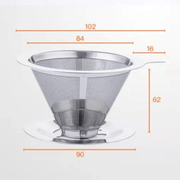 Filtro de café em aço inoxidável 304, dupla camada, reutilizável e lavável - Compatível com cafeteiras - Ideal para amantes de café
