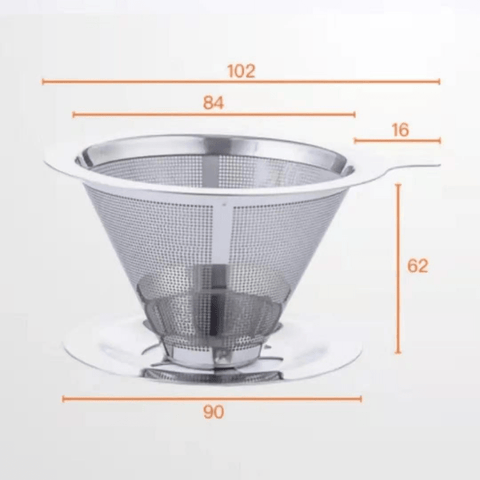 Filtro de café em aço inoxidável 304, dupla camada, reutilizável e lavável - Compatível com cafeteiras - Ideal para amantes de café