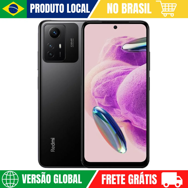 Smartphone XIAOMI REDMI NOTE 12S 256GB Onyx Black 8GB Ram Versão Global | 4G , ROM Global , Câmera 108MP , Carregador 18W