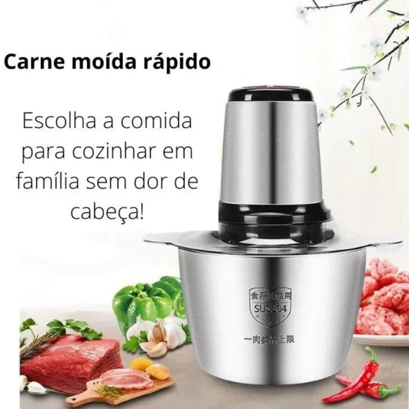 Triturador de alimentos de aproximadamente 2L com 4 lâminas Processador elétrico de 110 V Ideal para cozinheiros Moedor prático