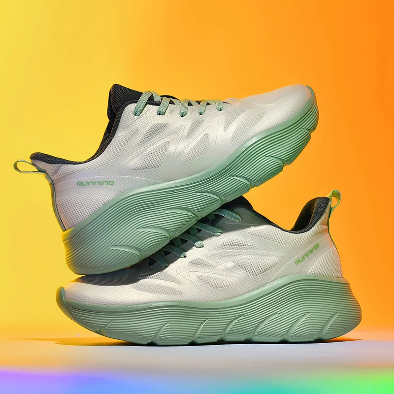 Tênis feminino de alta qualidade com cadarço, respirável e leve, casual, esportivo, corrida, caminhada