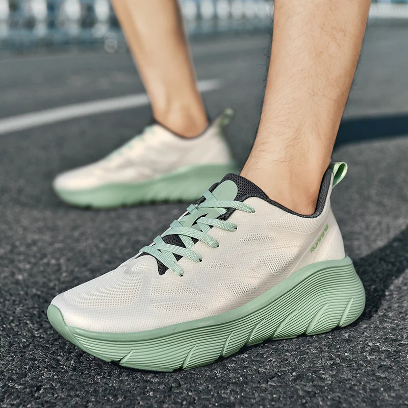 Tênis feminino de alta qualidade com cadarço, respirável e leve, casual, esportivo, corrida, caminhada