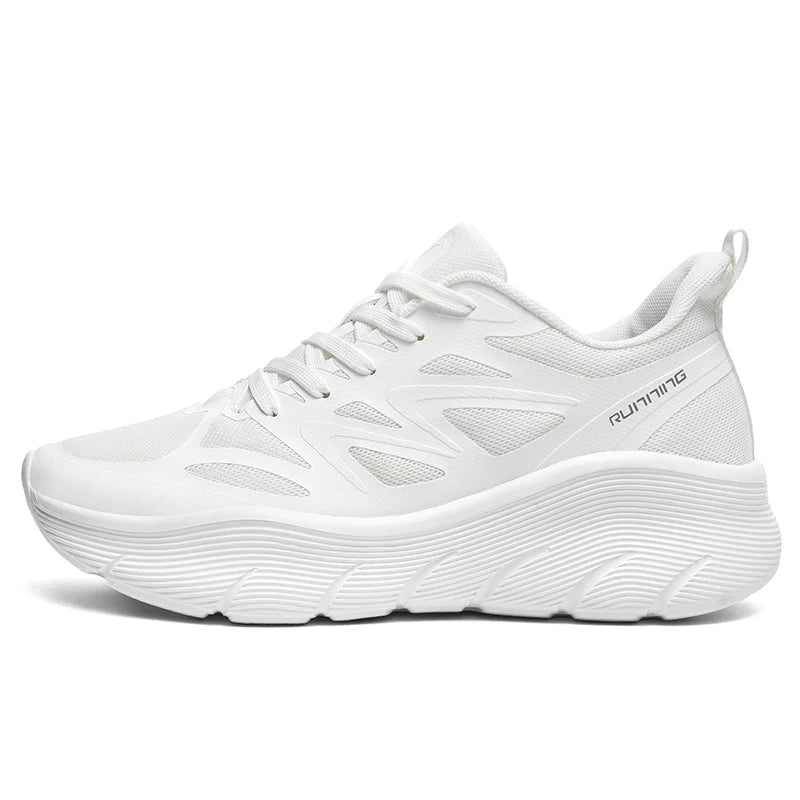 Tênis feminino de alta qualidade com cadarço, respirável e leve, casual, esportivo, corrida, caminhada
