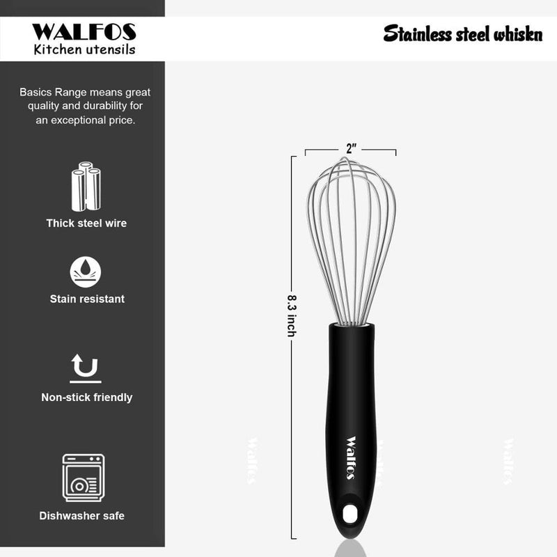 Walfos batedor de fio de aço inoxidável manual batedor de ovo liquidificador creme de leite manteiga batedor cozinha utensílios de cozimento acessórios WALFOS