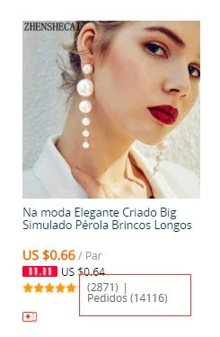Brincos longos femininos tamanho Office Lady com pérolas artificiais.