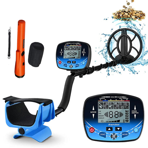 Detetor de metais subterrâneo com bobina de pesquisa à prova d'água IP68 de 9,8 polegadas