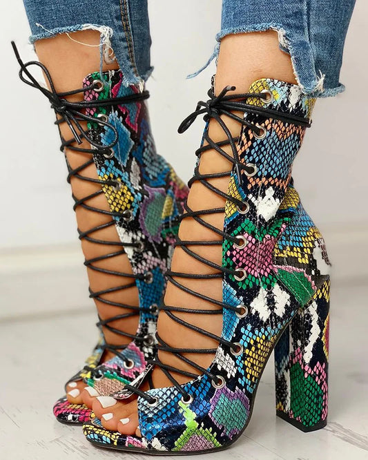 Sandálias de salto alto feminina, sapato cruzado, sandálias altas, conforto, tamanho grande