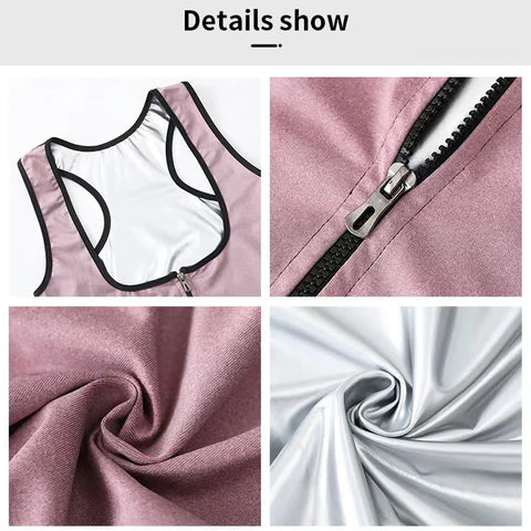 Camisa sauna feminina para perda de peso, emagrecimento pelo suor, corpo shaper fitness, zíper