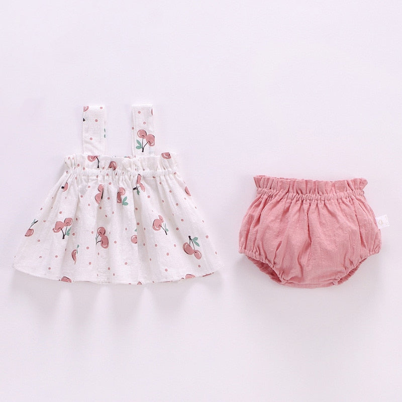 Lawadka verão fino roupas de bebê recém-nascido para meninas conjunto impressão mini vestido e pp shorts 2 pçs conjunto infantil roupas do bebê 2023 LAWADKA