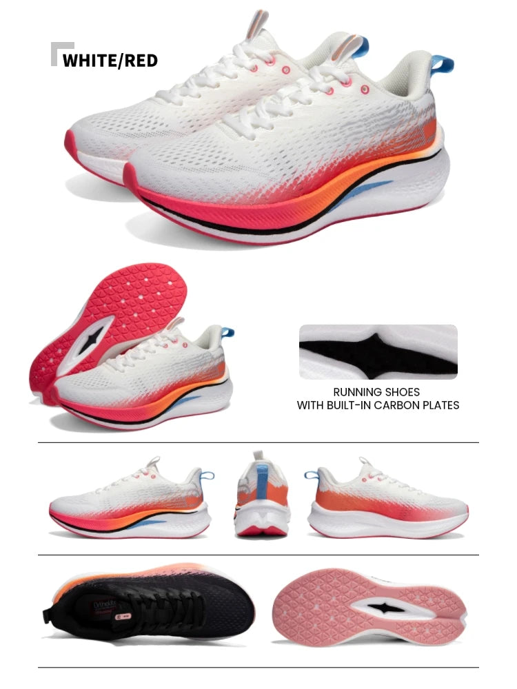 Tênis feminino, leves, respiráveis, antiderrapantes, placa de carbono,esportivos, profissionais