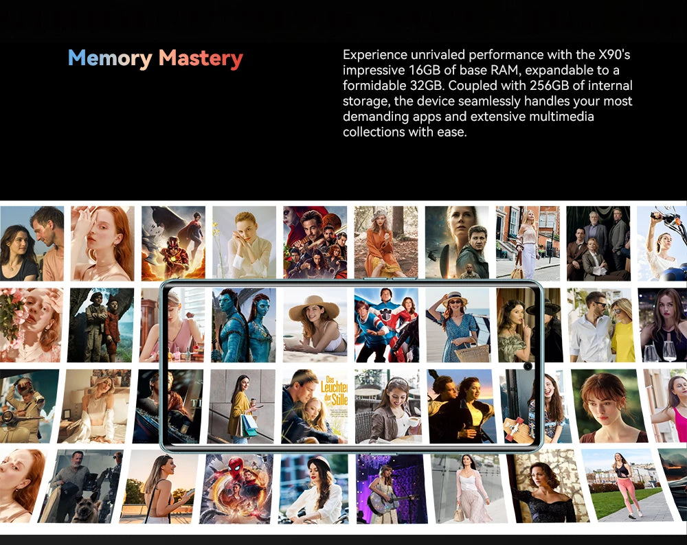 CUBOT X90, Smartphone Android 14, Tela curva AMOLED de 6,67 polegadas de 120 Hz, 32 GB de RAM (16 GB + 16 GB estendidos), 256 GB de ROM